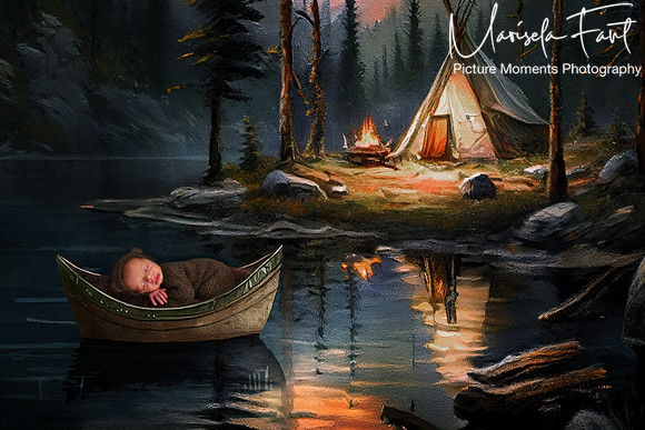 sleeping bear camping in the forest. Picture Moments Photography