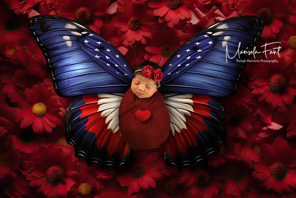4th of July Newborn Composition Picture Moments Photography | Marisela Fant | Digital Compositions