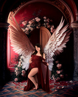 Maternity red wings / Picture Moments Photography | Marisela Fant | Digital Composition